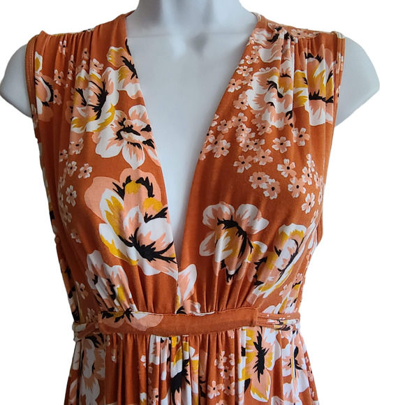 RACHEL PALLY Orange Floral Zahara Sleeveless‎ Maternity Maxi Dress Women's XS - Picture 4 of 15